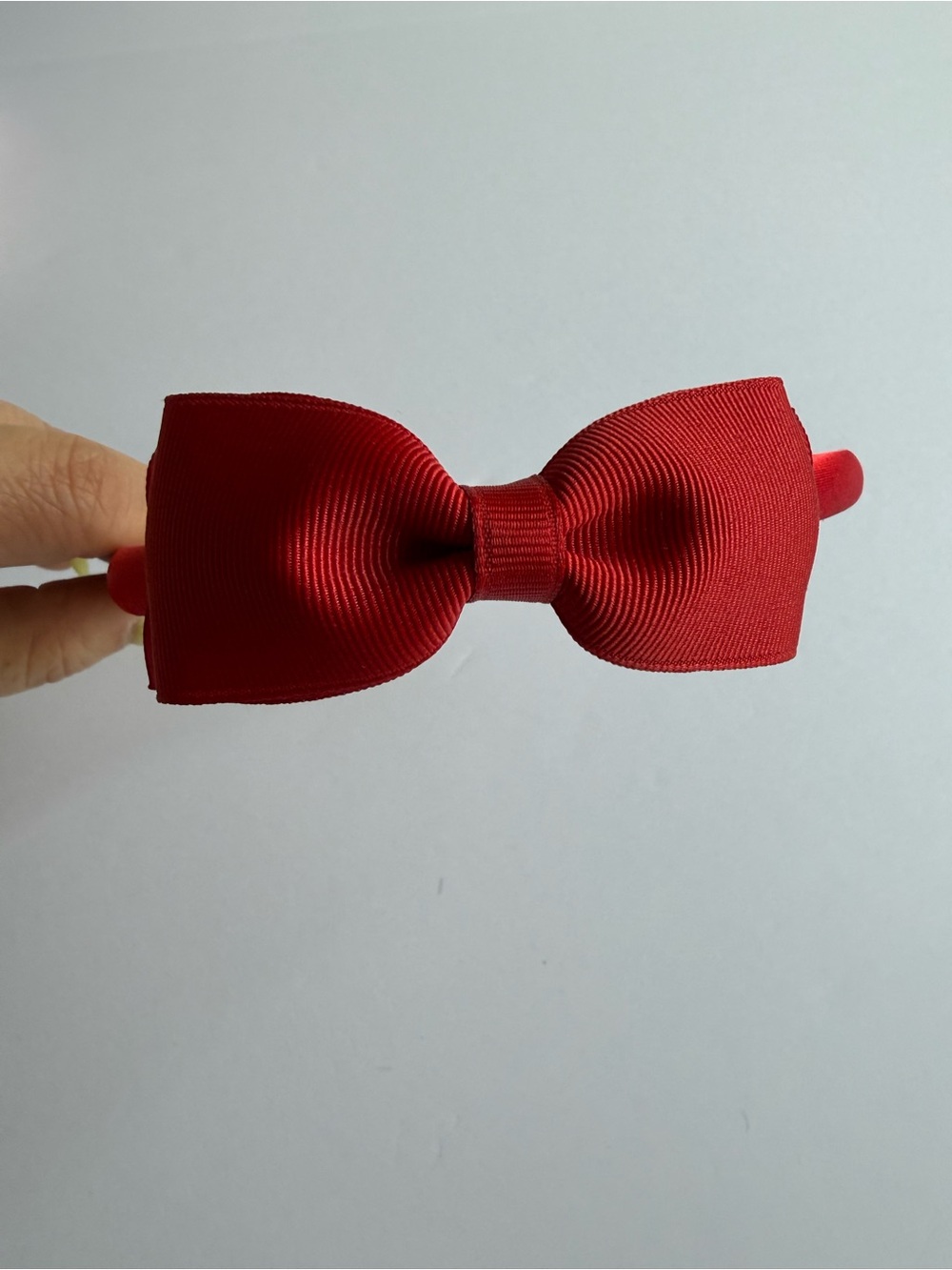Jacadi Red Grosgrain Bow Headband - Girl's One Size